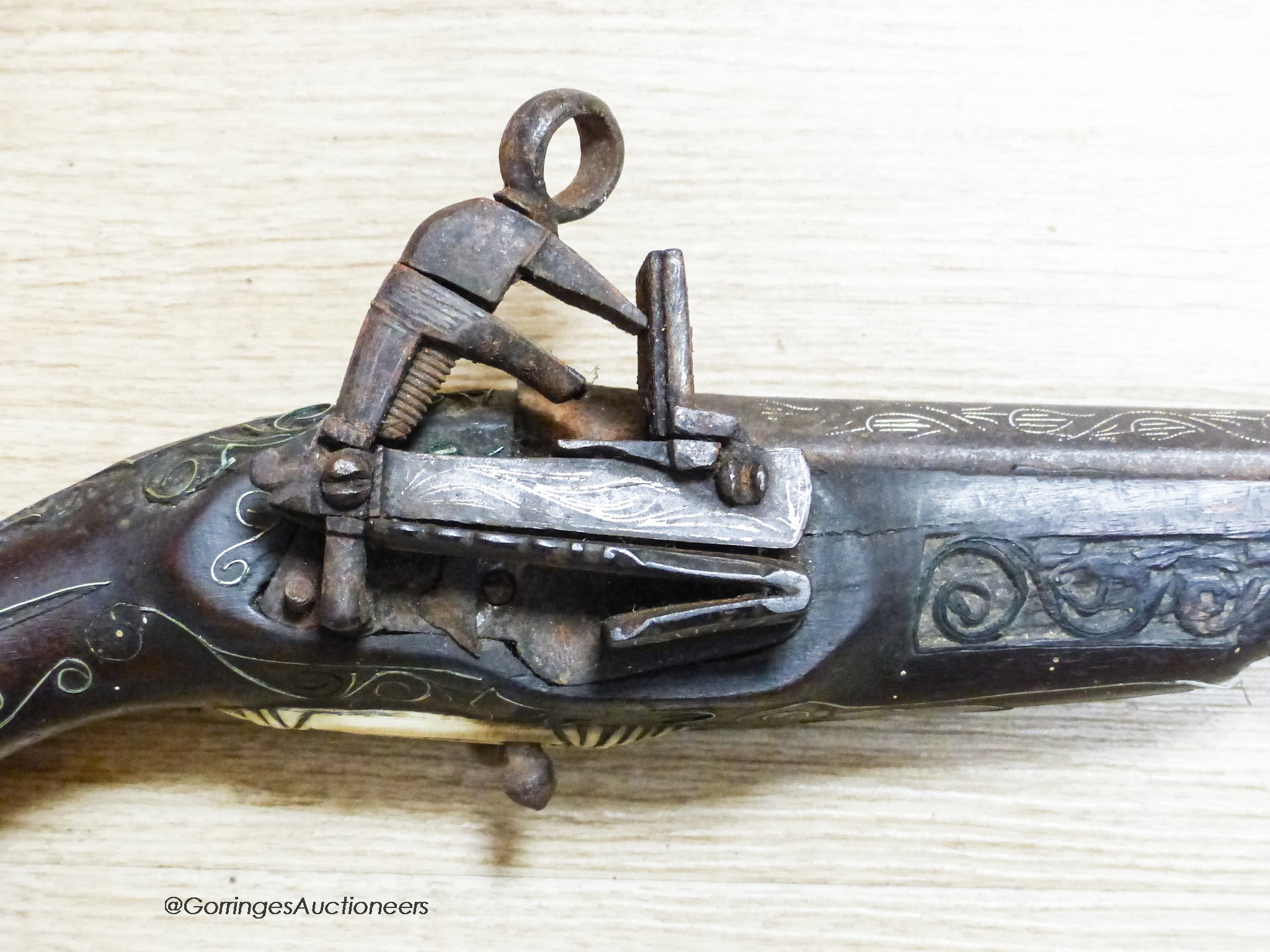 A Turkish market flintlock pistol, length 54cm